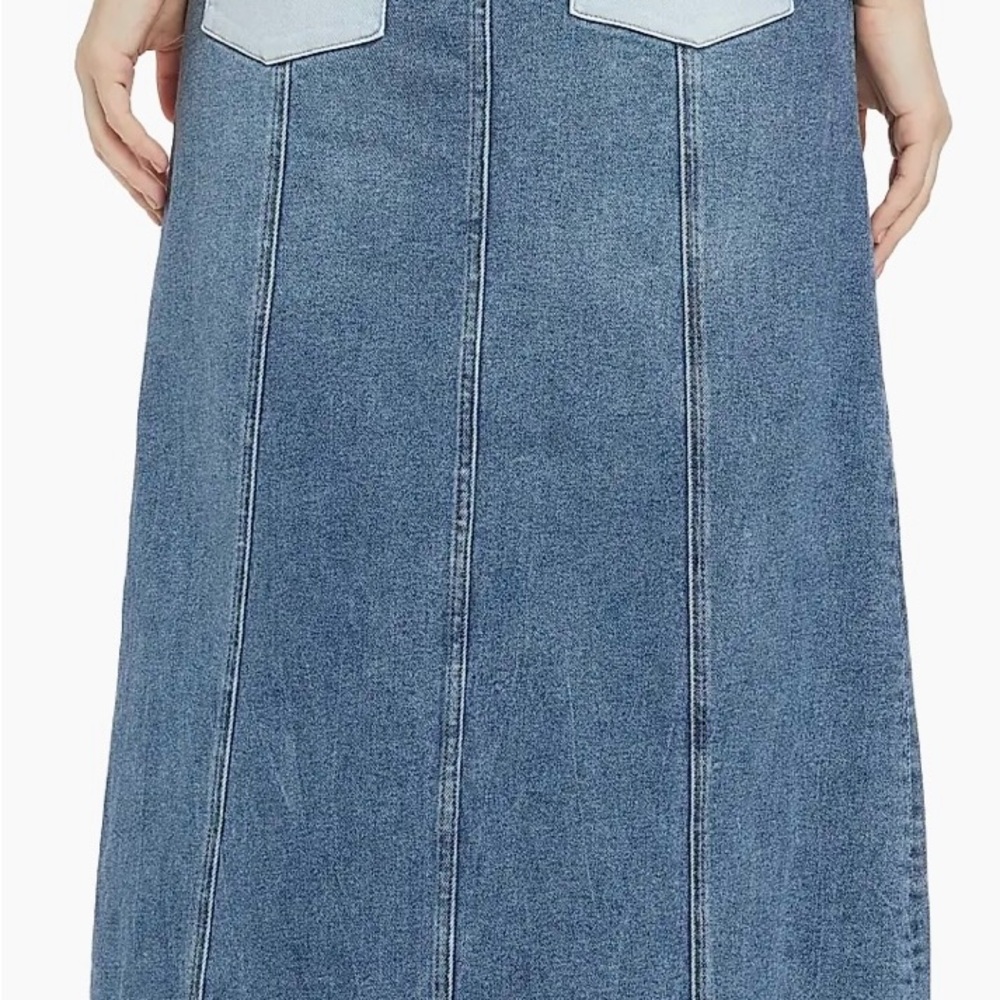 Alice + Olivia Blue Denim Maxi Skirt